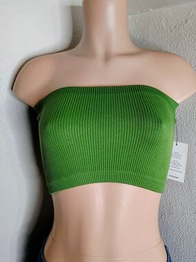 NWT Love Poem Los Angeles Ribbed Seamless Tube Top - Green